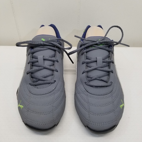 Puma 6.5 Sneakers Running Shoes Gray Blue Lime - Picture 2 of 8